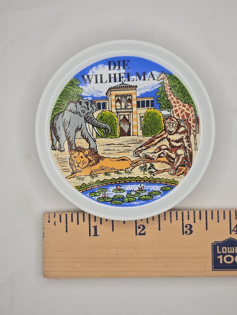 Vintage Die Wilhelma Zoological garden in Stuttgart, Germany Souvenir Zoo Plate